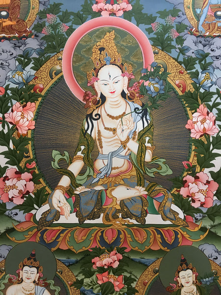 Luxurious Thangka Painting of White Tara