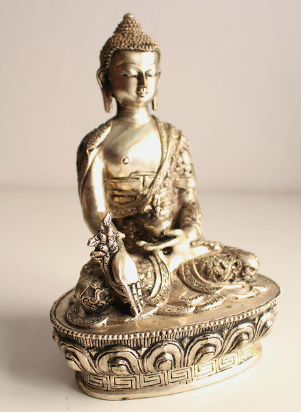 Fully Silver Plated Medicine Buddha Statue