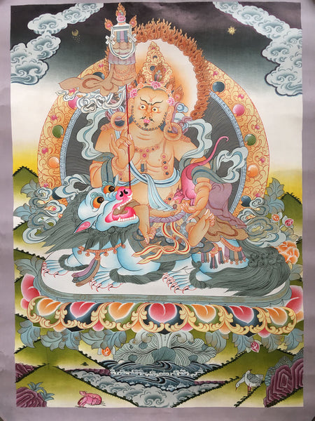 Tibetan Zambala Thangka 52x40cm, Tibetan thangka of Zambala NTH88