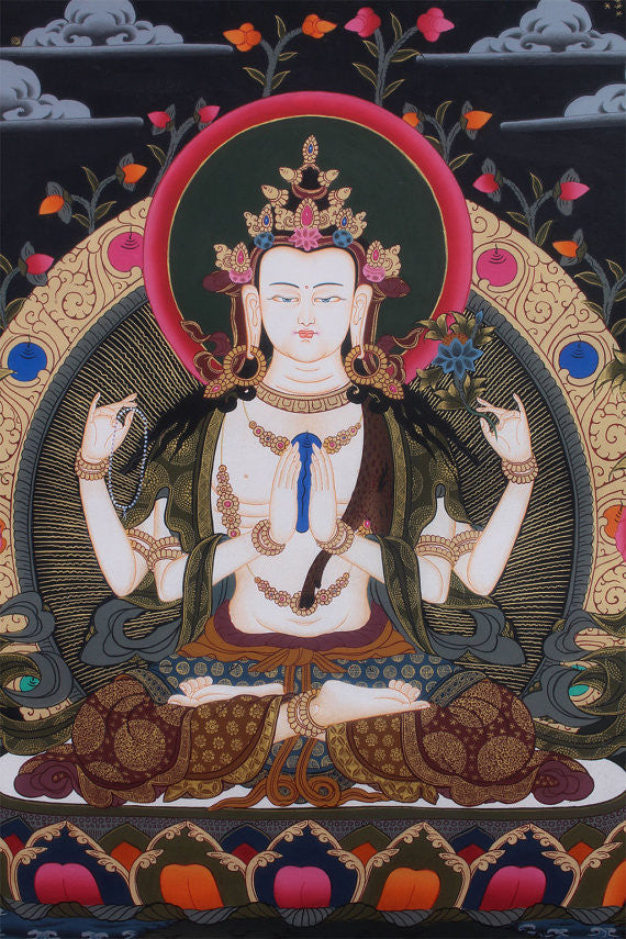Avalokitesvara Compassion Deity Thangka Painting