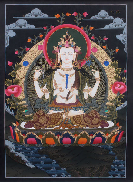 Avalokitesvara Compassion Deity Thangka Painting