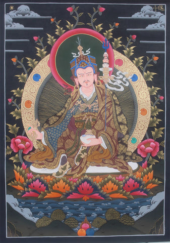Guru Padmasambhava Thangka-Hand painted Tibetan Canvas