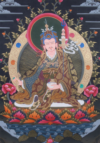Guru Padmasambhava Thangka-Hand painted Tibetan Canvas