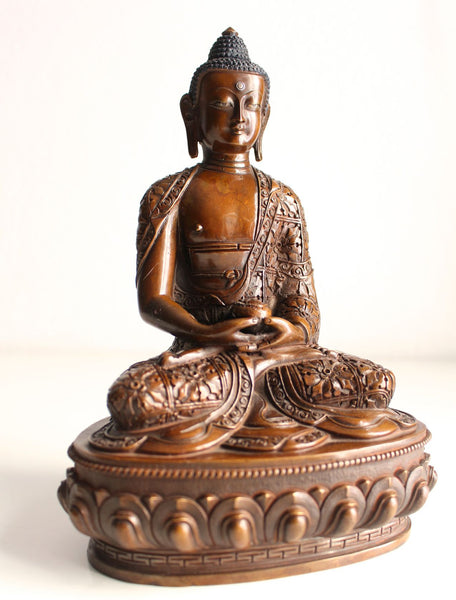 Amitabha Buddha Copper Statue 8.5 inch