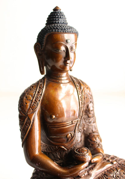 Amitabha Buddha Copper Statue 8.5 inch