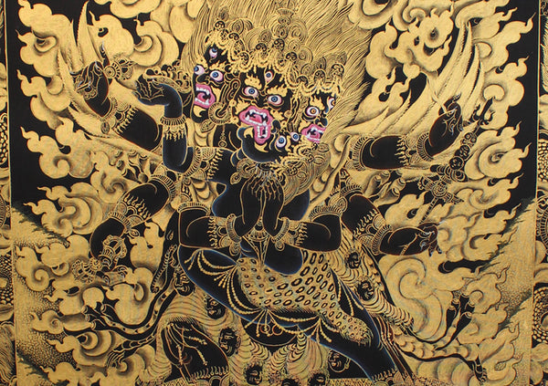 Heruka Shakti -VajrasattvaThangka with Black Border
