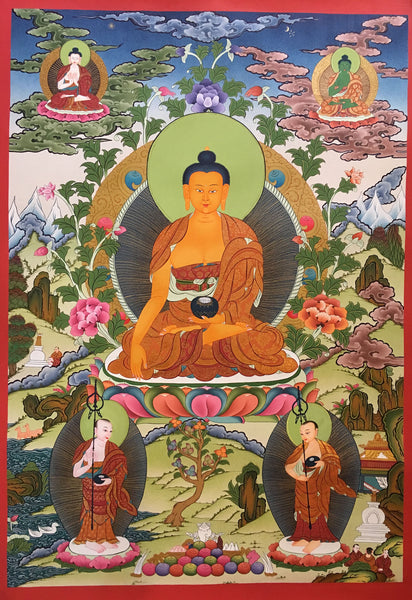 Shakyamuni Buddha In His Heavenly Adobe Thangka 82x58cm NTH67