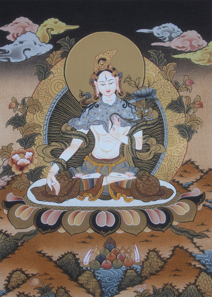 White Tara Tibetan Thangka Painting