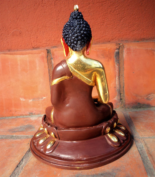 Gold Plated Amitabha Buddha Statue 8 inch
