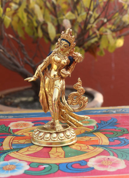 Dancing Tara Gold Plated Statue