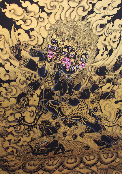 Heruka Shakti -VajrasattvaThangka with Black Border