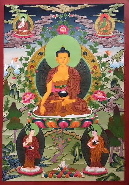 Lord Buddha Thangka, Shakyamuni Thangka 82x58 cm NTH79