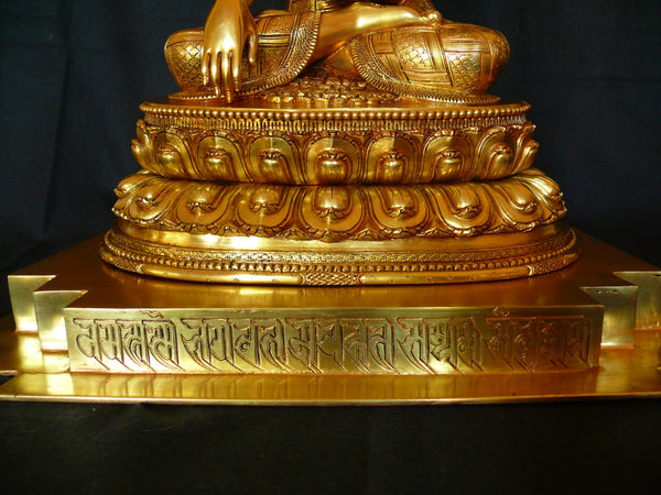 Masterpiece 24K Gold Gilded High Quality Shakyamuni Buddha Statue 15"
