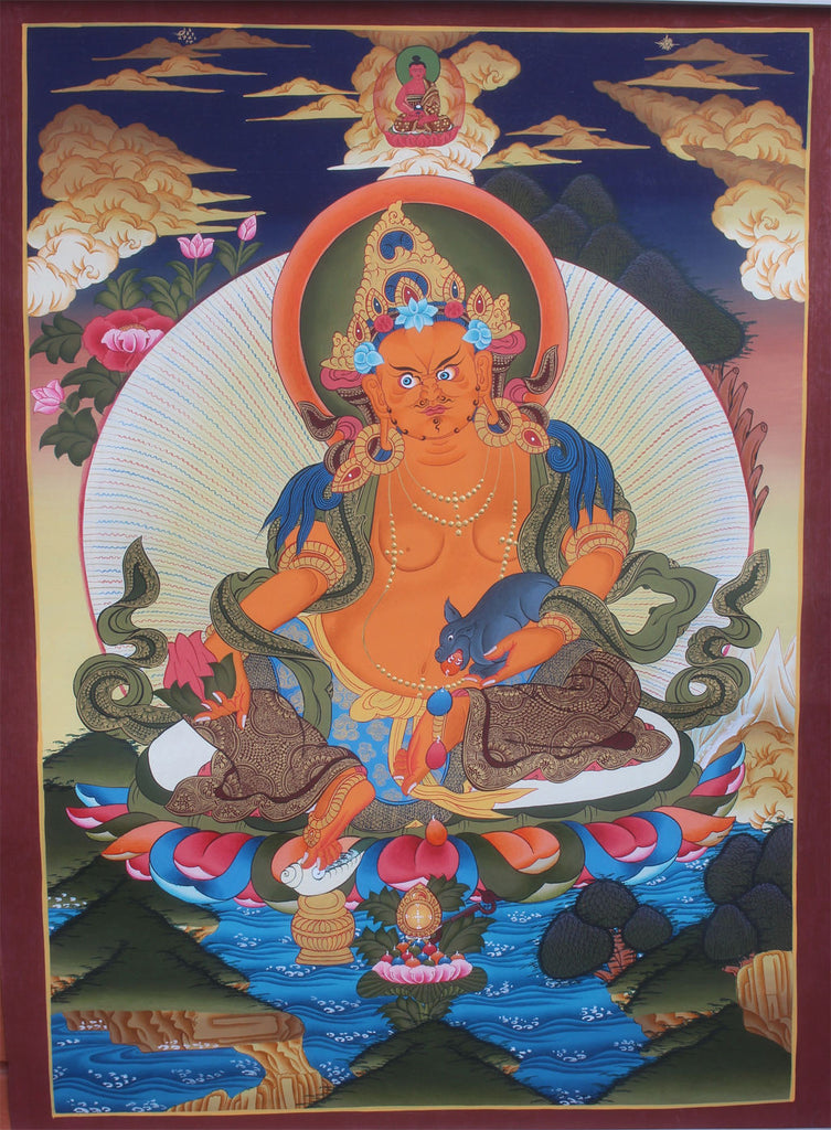 Zambala Thangka with Amitabha Buddha