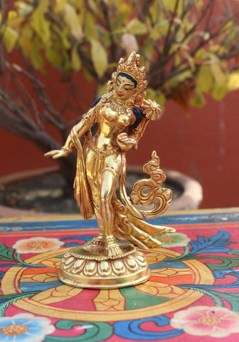 Dancing Tara Gold Plated Statue