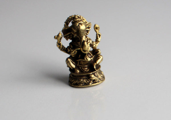 Brass Mini Ganesh Statue with Parwa 10 Sets