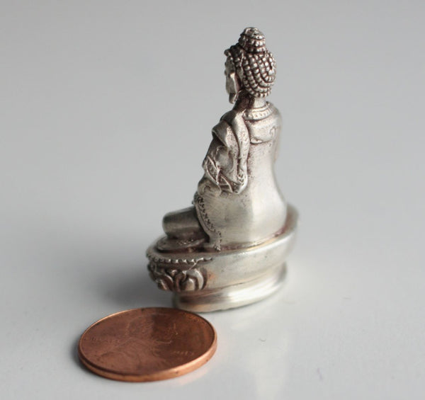 Sterling Silver Tiny Akshobhya Buddha Statue