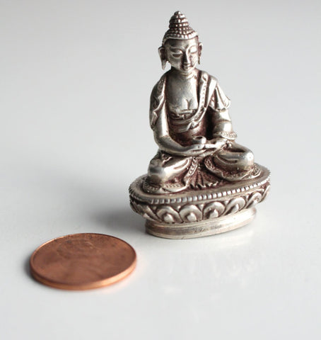 Silver Sterling Tiny Amitabha Buddha Statue