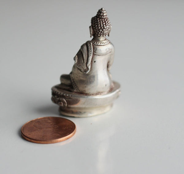Silver Sterling Tiny Amitabha Buddha Statue