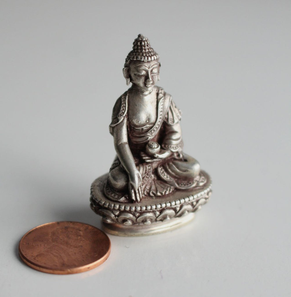 Sterling Silver Tiny Ratnasambhava Buddha Statue