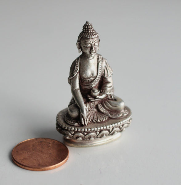 Sterling Silver Tiny Ratnasambhava Buddha Statue