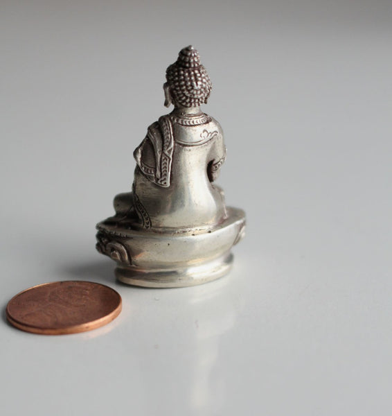 Sterling Silver Tiny Ratnasambhava Buddha Statue