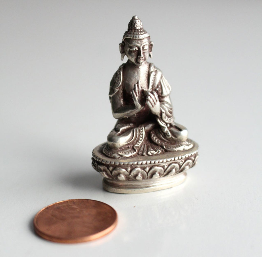 Sterling Silver Tiny Vairochana Buddha Statue