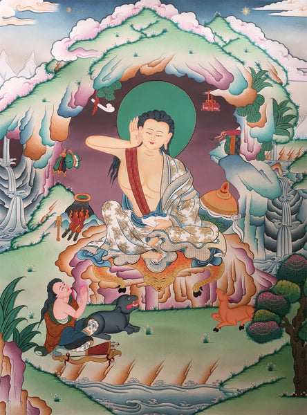Thangka of Milarepa-The great Tibetan Yogi