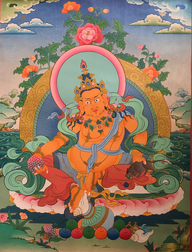 Tibetan Zambala Thangka Painting 66x50cm
