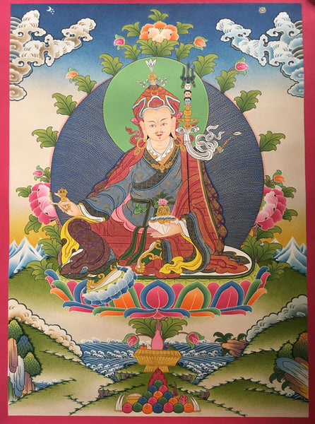 Handpainted Guru Rinpoche thangka