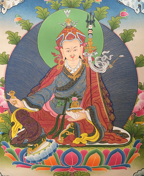 Handpainted Guru Rinpoche thangka