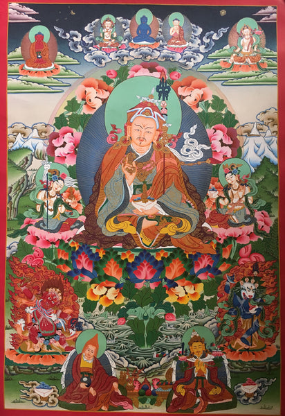 Handpainted Exquisite Guru Rinpoche Thangka
