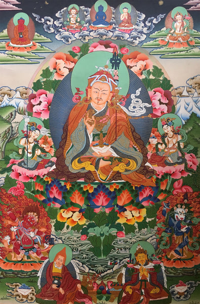 Handpainted Exquisite Guru Rinpoche Thangka