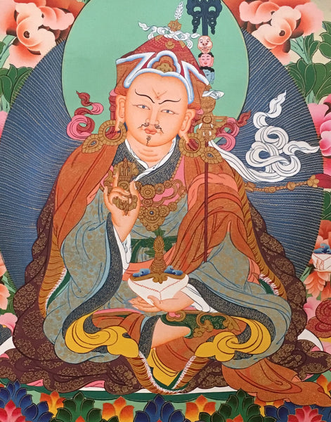 Handpainted Exquisite Guru Rinpoche Thangka