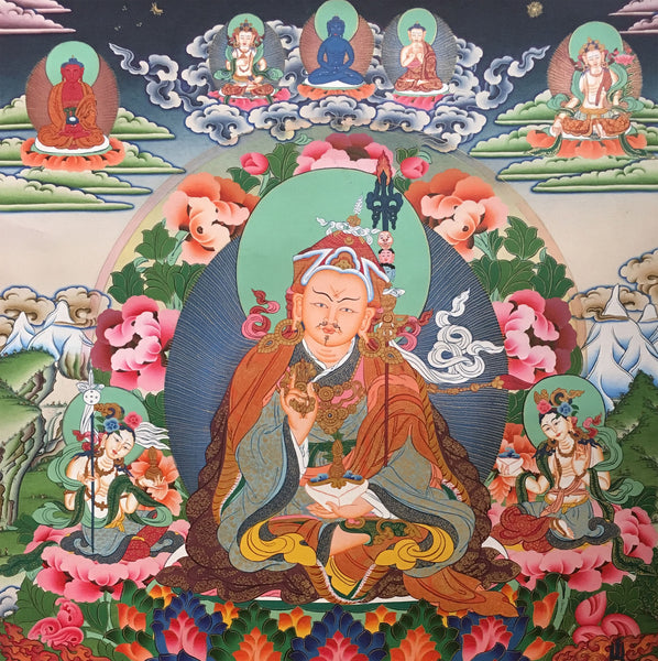 Handpainted Exquisite Guru Rinpoche Thangka