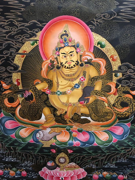 Kubera Zambala Black Thangka