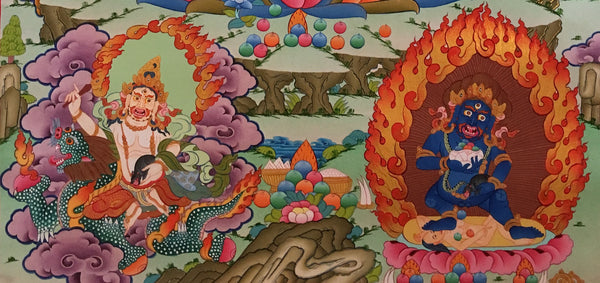 Zambala thangka with Bodhisattva Shakti