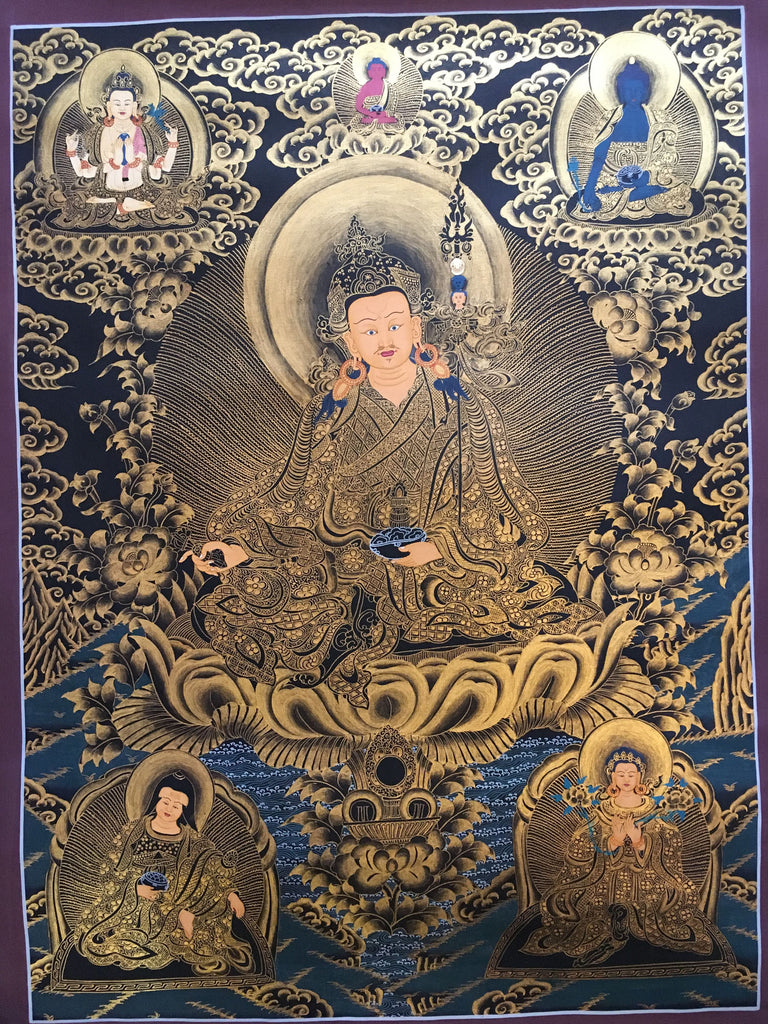 Golden Padmasambhava Thangka