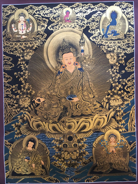 Golden Padmasambhava Thangka