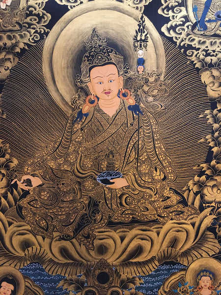 Golden Padmasambhava Thangka