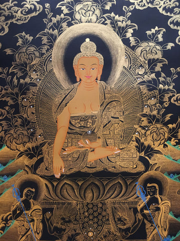 Shakyamuni Buddha Golden thangka