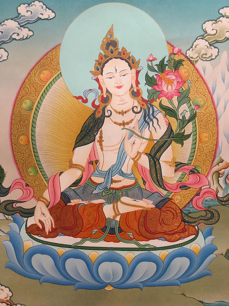 White Tara Thangka Painting