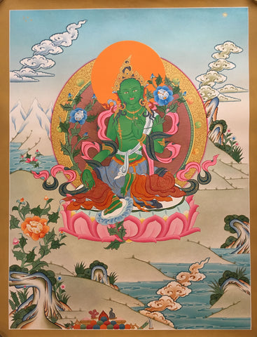 Heavenly Adobe of Green Tara Thangka