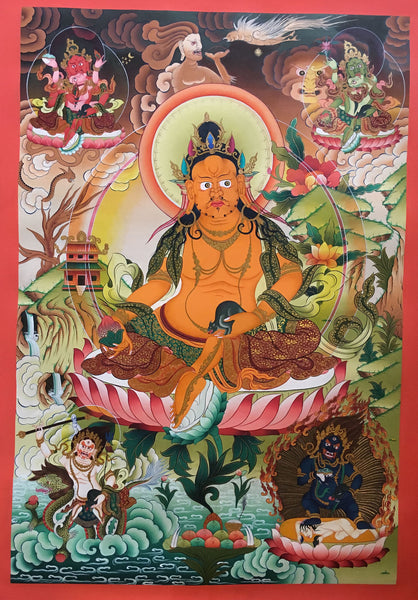 Exquisite Zambala Kubera Thangka