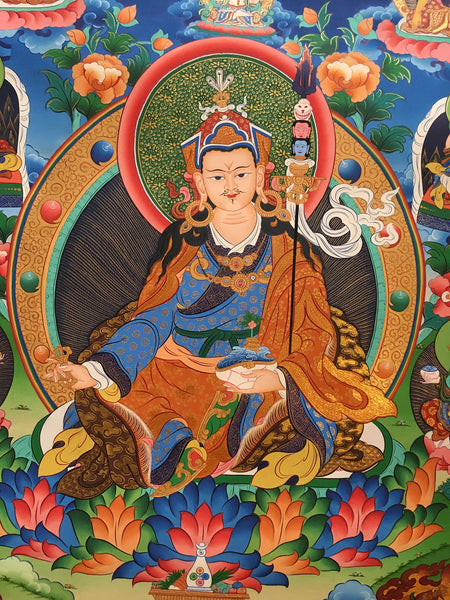 Exquisite Padmasambhava Thangka Painting