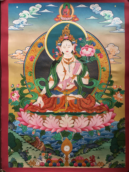 Tibetan White Tara Thangka