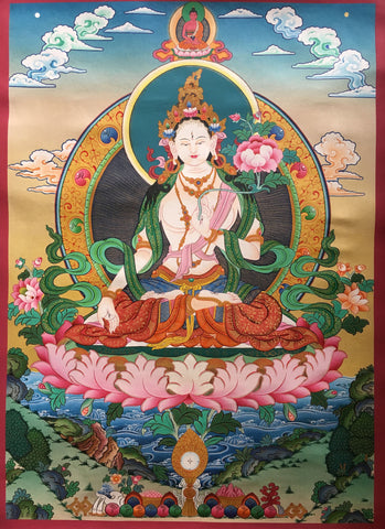 Tibetan White Tara Thangka