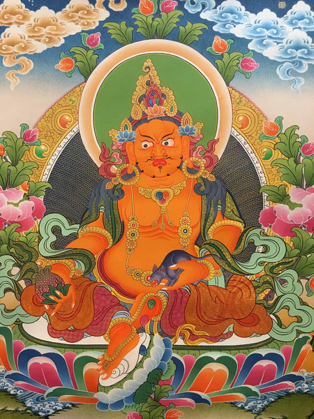 Brightly Colorful Zambala Thangka