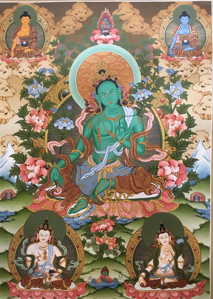Tibetan Thangka of Green Tara