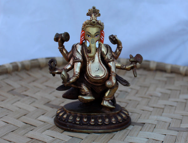 Gold Plated Dancing Ganesha Statue 5.5 Inch